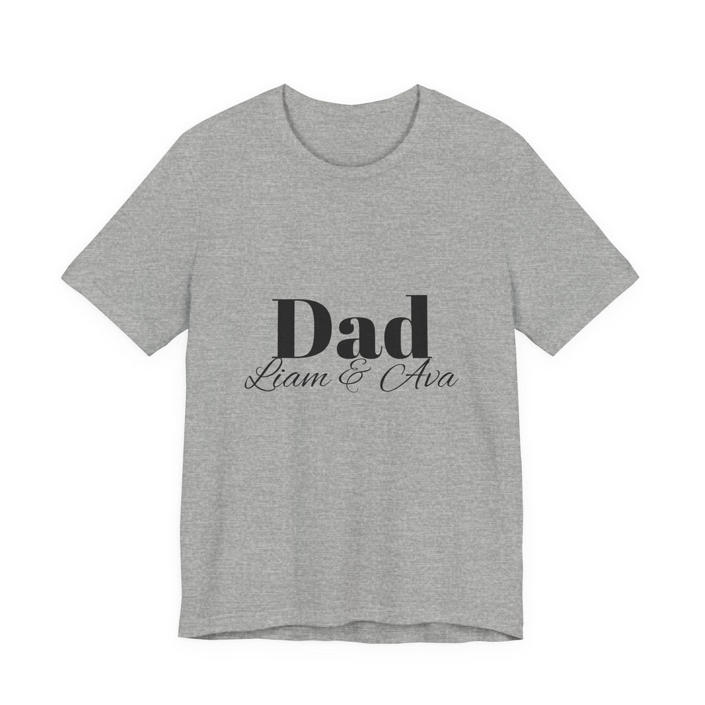 Personalised Dad Name Tee in Athletic Heather – custom name tee