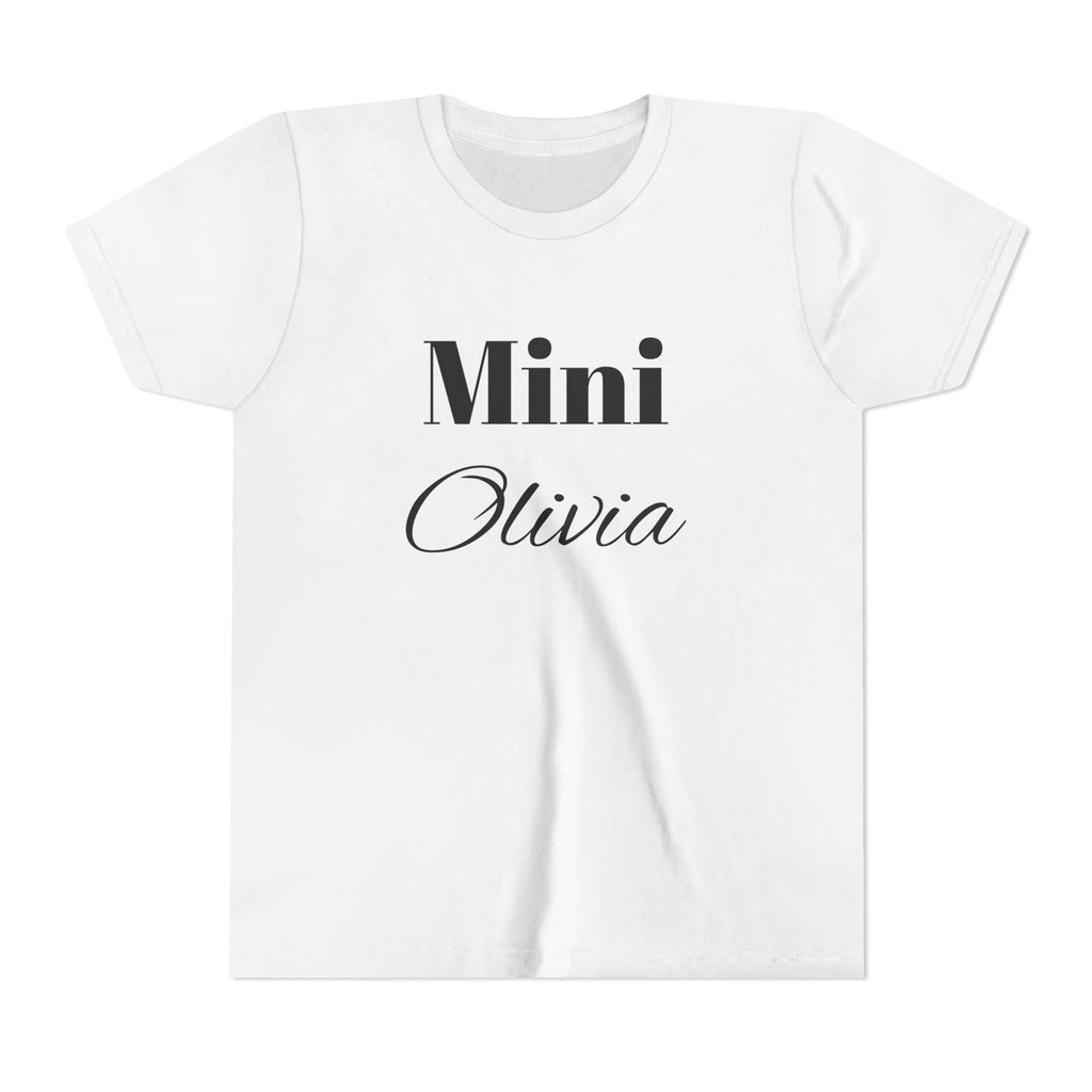 Personalised Girl Mini Name Tee in White – custom name shirt