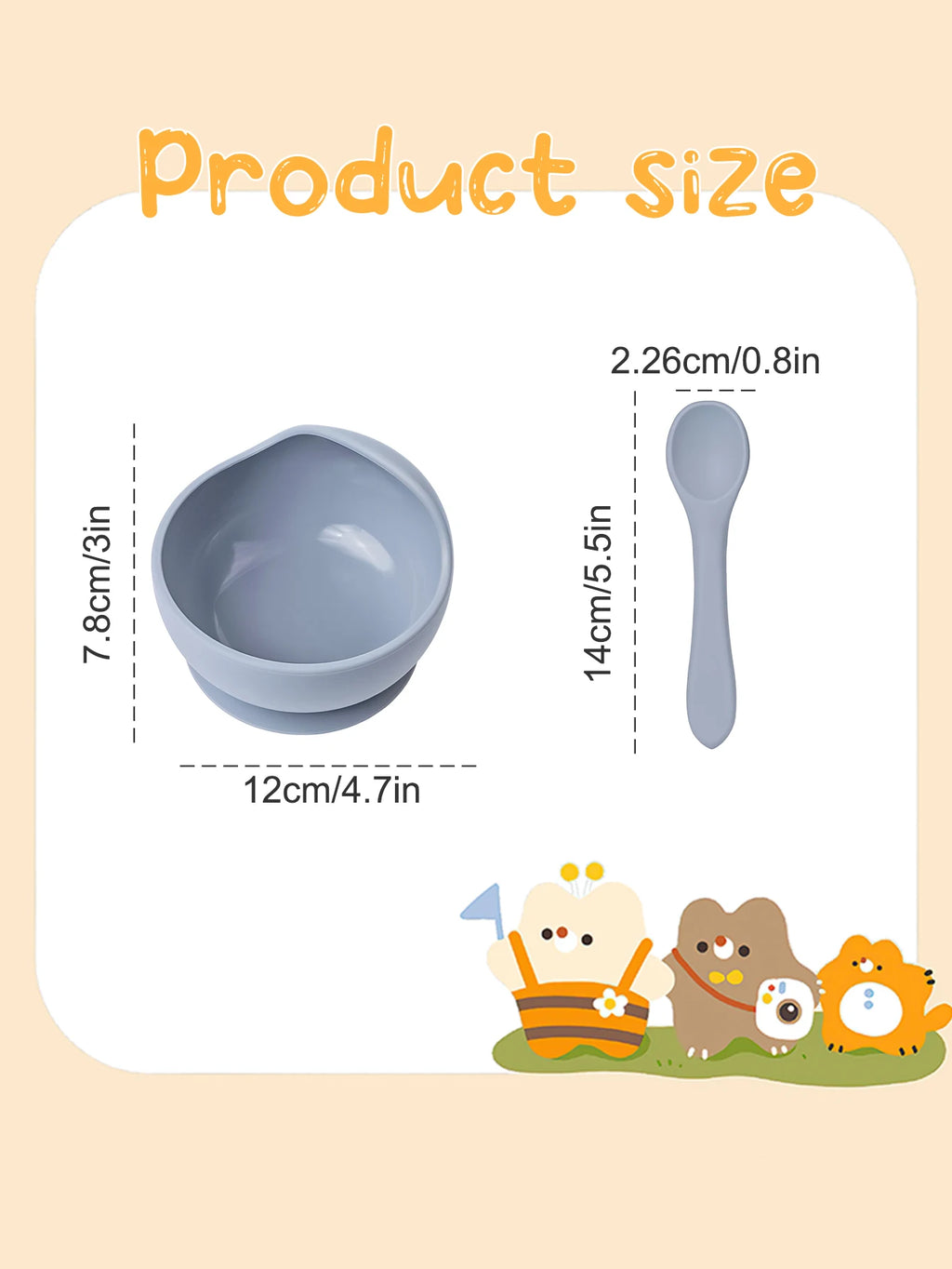 Silicone Suction Bowl & Spoon Set (2-Piece) – baby feeding set