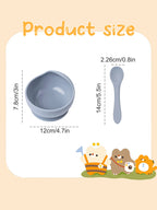 Silicone Suction Bowl & Spoon Set (2-Piece) – baby feeding set