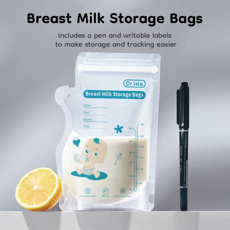 Breast Milk Storage Bags 8oz/250ml (Double Zip), 30-Pack