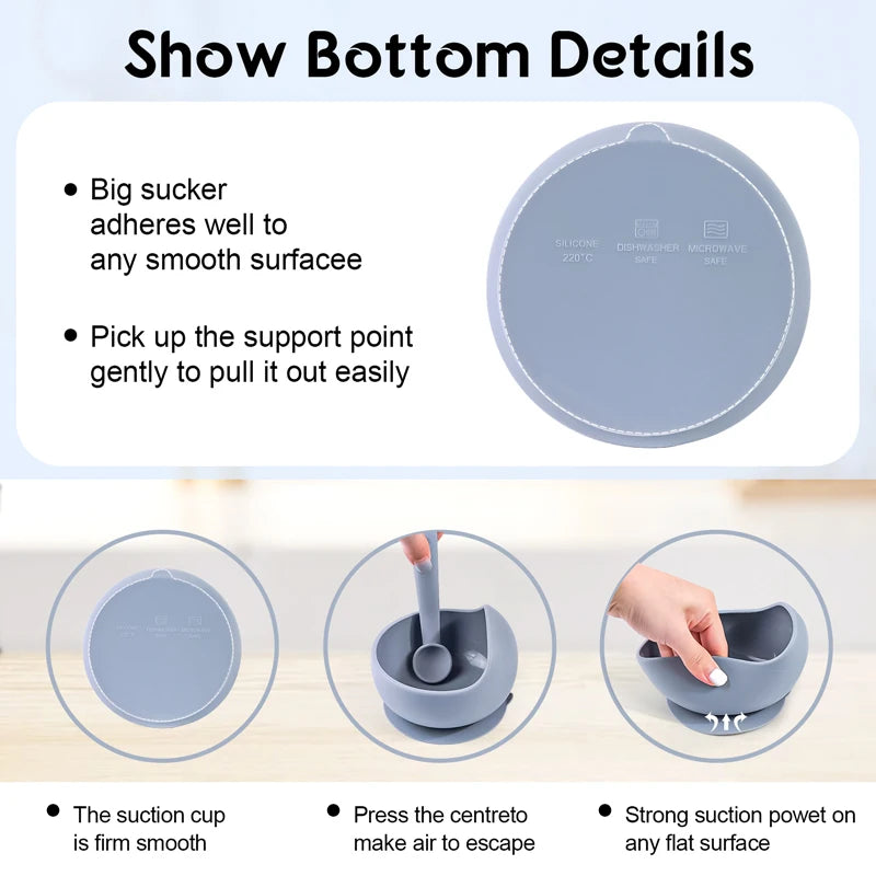 Silicone Suction Bowl & Spoon Set (2-Piece) – baby feeding set
