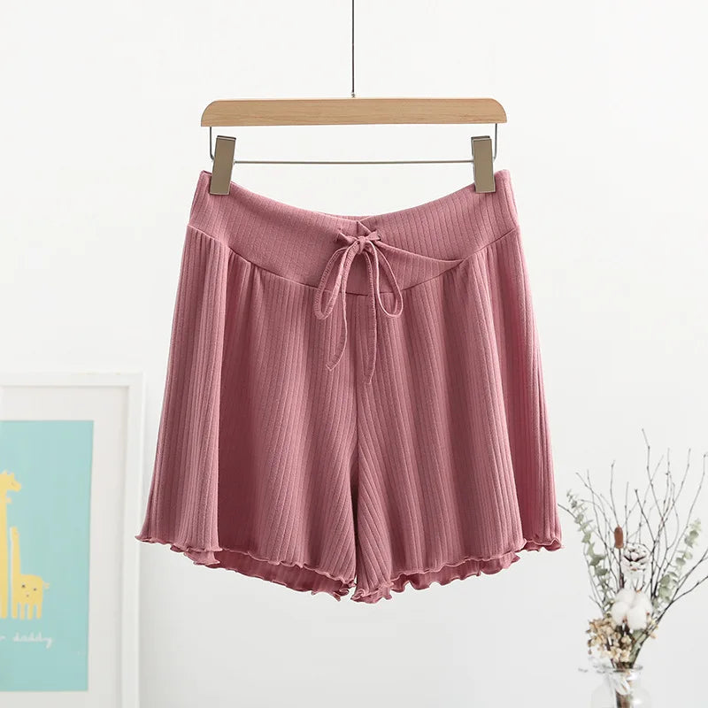 Ribbed Low-Rise Maternity Lounge Shorts