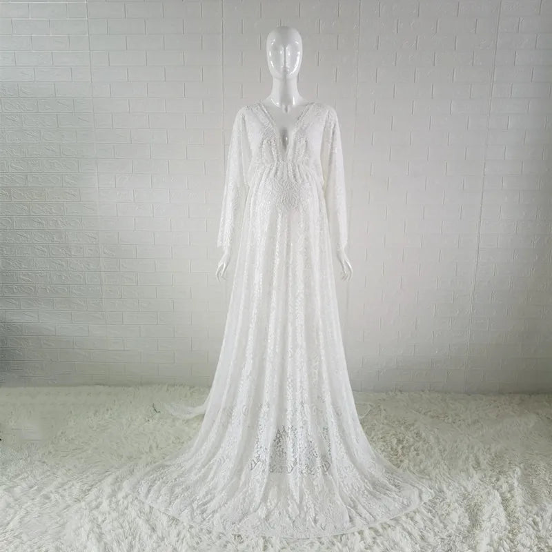 Boho Lace Maternity Photoshoot Gown