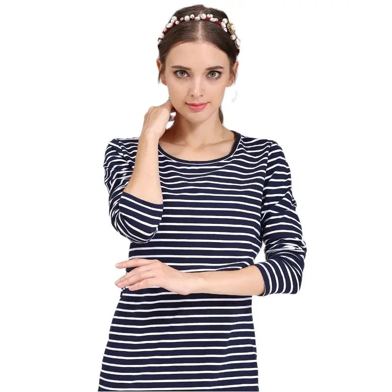 Striped Long-Sleeve Nursing Tee – breastfeeding shirt