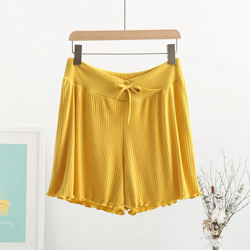 Ribbed Low-Rise Maternity Lounge Shorts