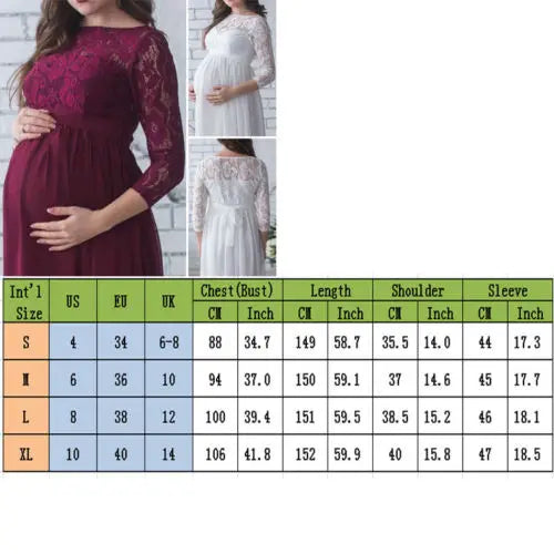 Lace-Bodice Empire Maternity Party Dress
