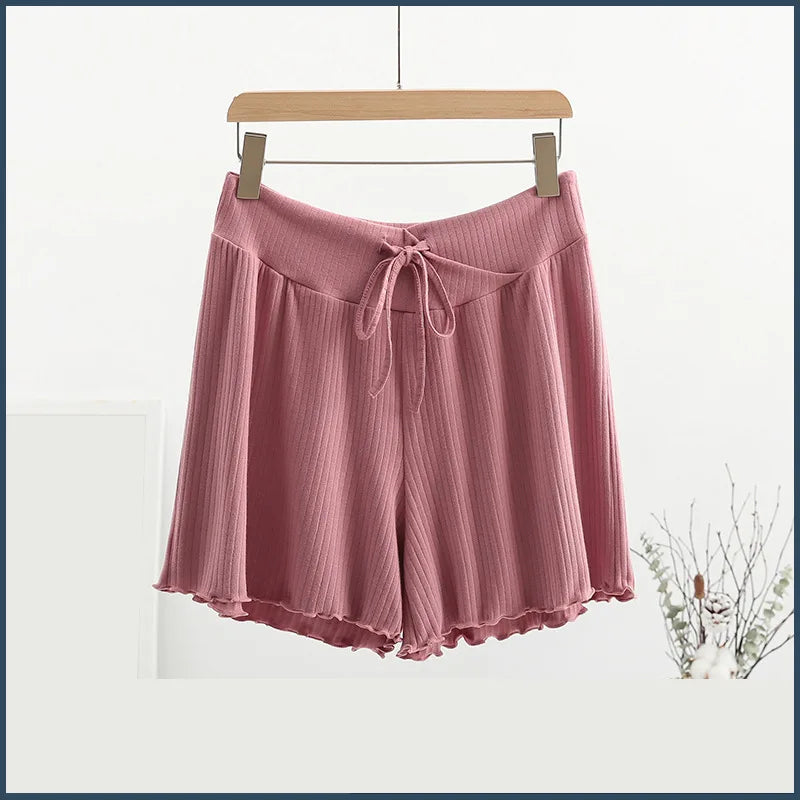 Ribbed Low-Rise Maternity Lounge Shorts