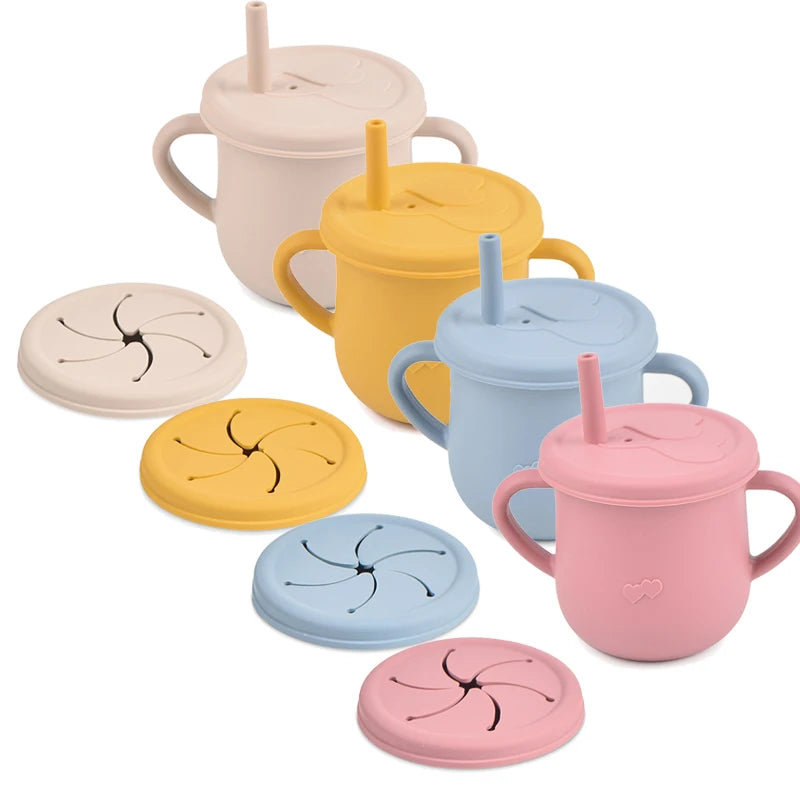 Silicone Straw Cup with Snack Lid – snack cup