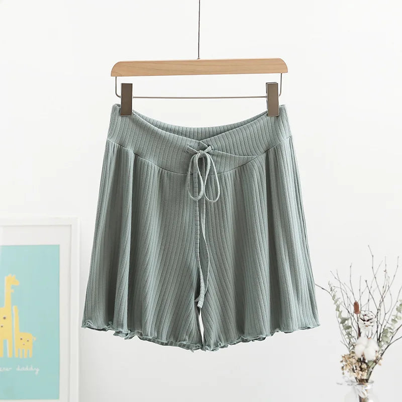 Ribbed Low-Rise Maternity Lounge Shorts