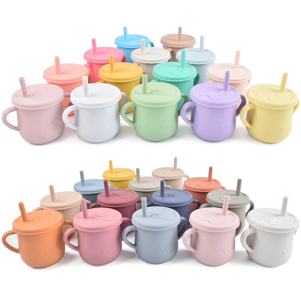 Silicone Straw Cup with Snack Lid