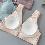 Ribbed Cotton Front-Zip Nursing Bra