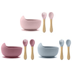 3-Piece Suction Bowl, Spoon & Fork Set