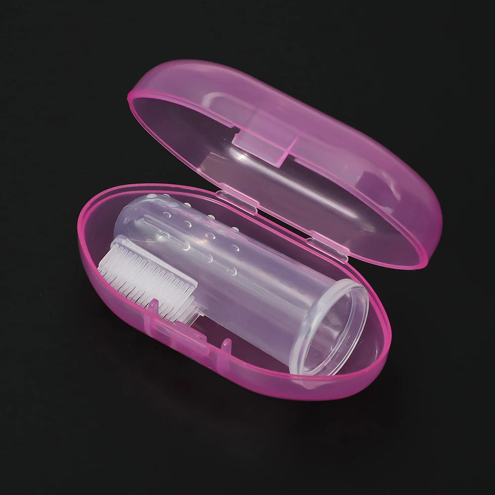 Silicone Finger Toothbrush & Gum Cleaner with Case