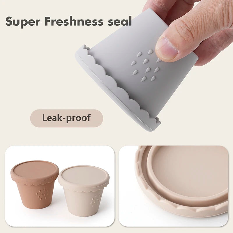 Silicone Baby Food Storage Cups (3-Pack)