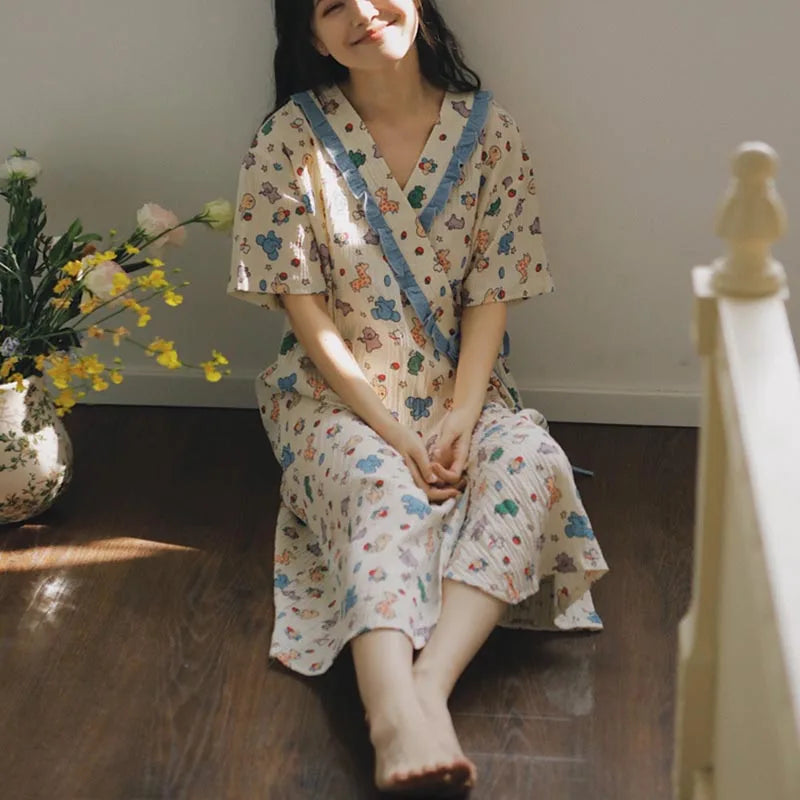 Kimono Wrap Nursing Nightgown