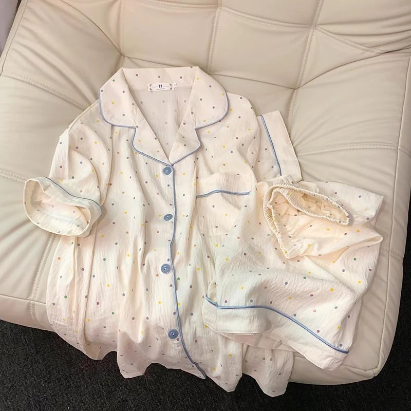 Polka Dot Cotton Short Pajama Set