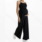 Spaghetti Strap Wide-Leg Maternity Jumpsuit
