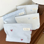 Embroidered Bow Gingham Mommy Pouch – zip pouch