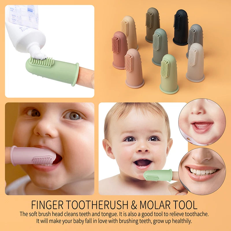 Silicone Finger Toothbrush & Gum Cleaner with Case