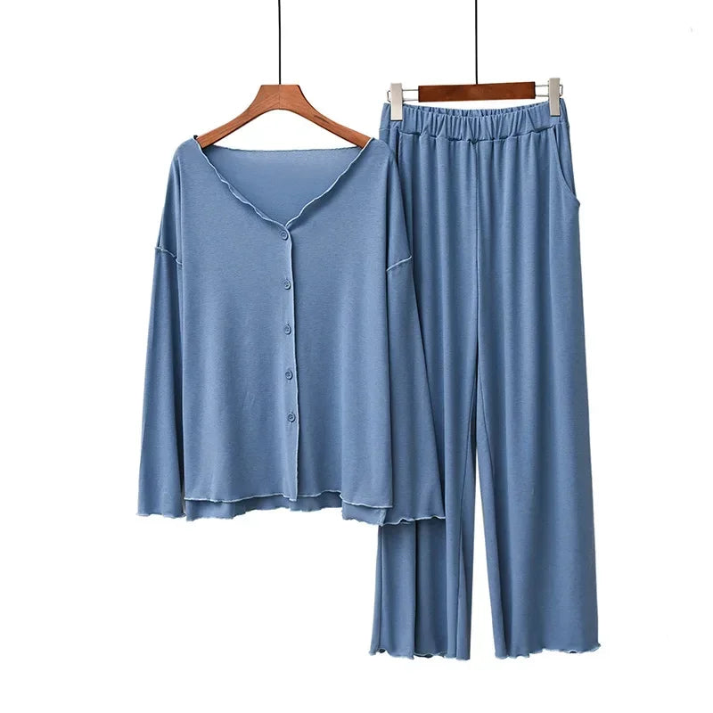 Soft Cotton Cardigan Pajama Set