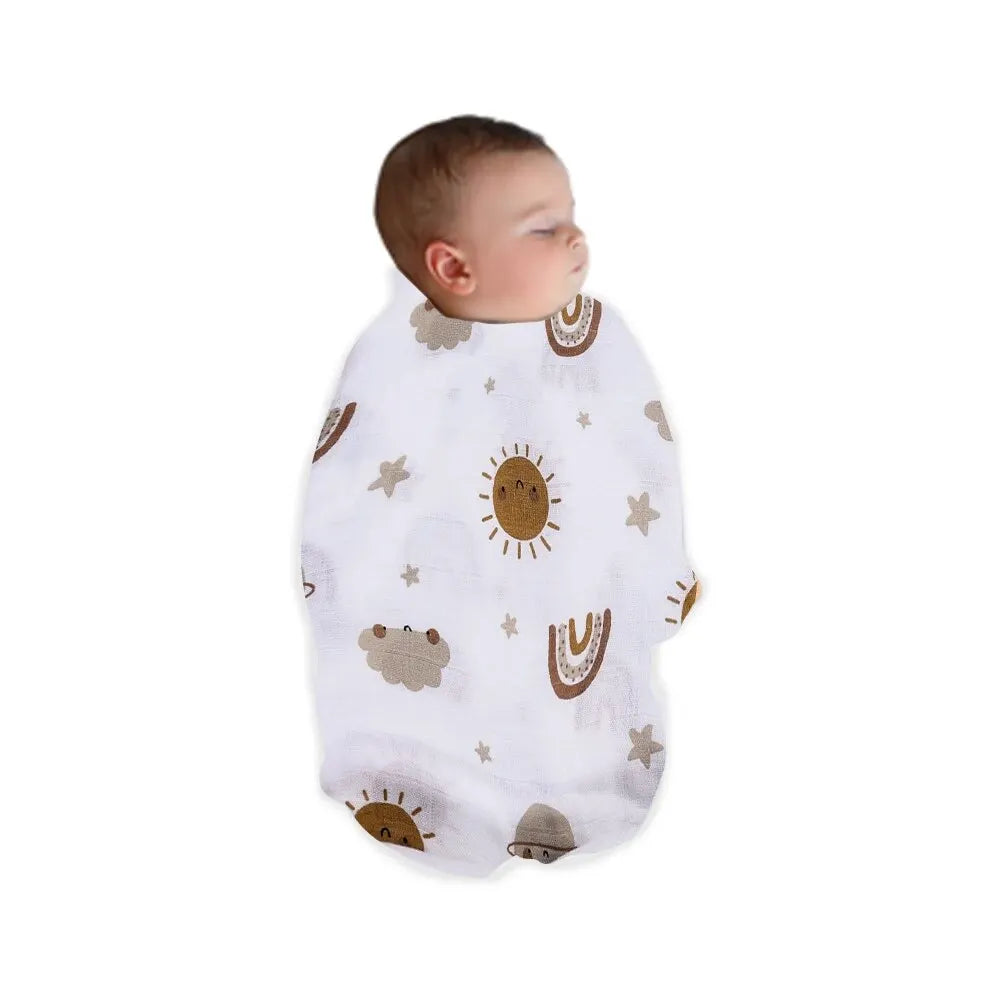 Bamboo Cotton Muslin Swaddle Blanket 120x110cm – Newborn Swaddle