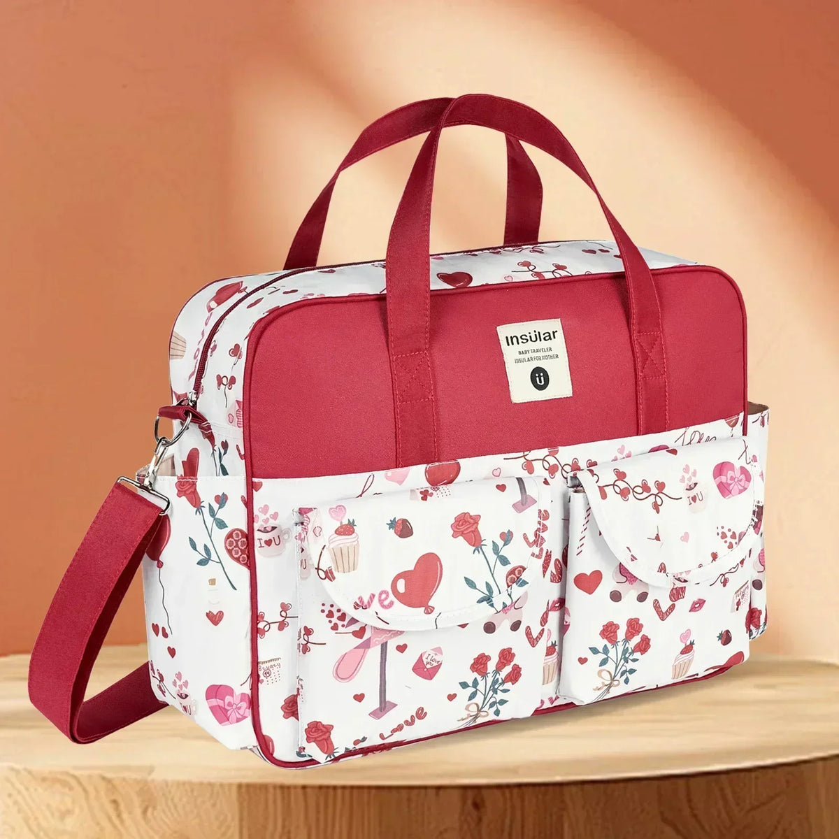 Wide-Opening Crossbody Diaper Messenger Bag
