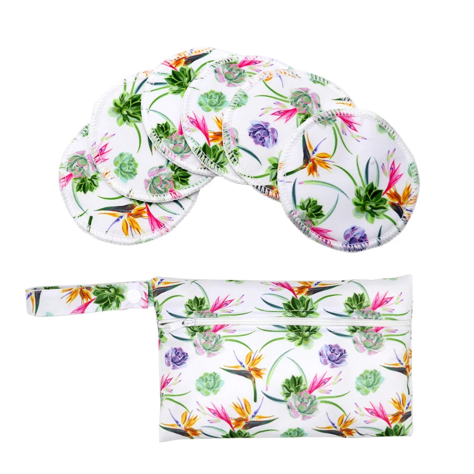 Printed Leakproof Nursing Pads with Wet Bag