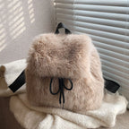 Faux Fur Drawstring Backpack – everyday backpack