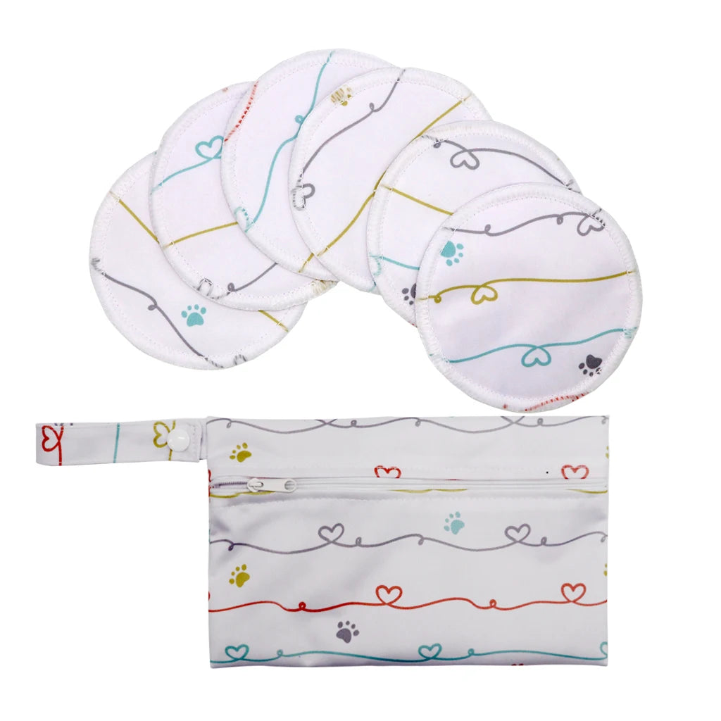 Printed Leakproof Nursing Pads with Wet Bag