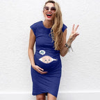 Peekaboo Baby Print Maternity T-Shirt Dress