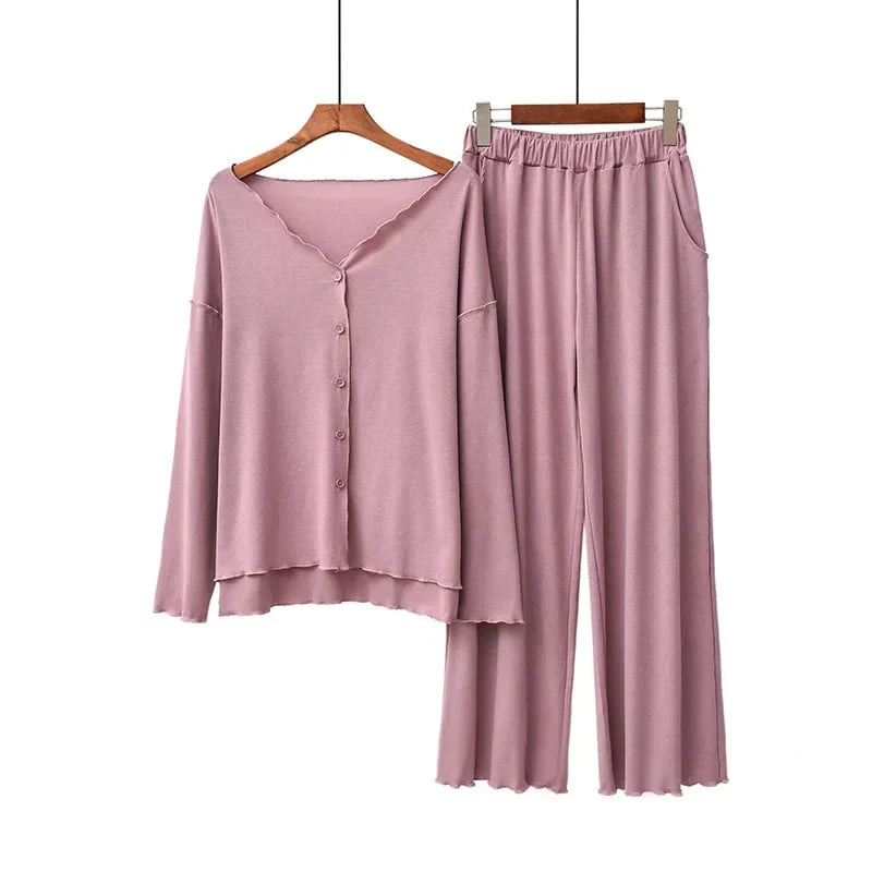 Soft Cotton Cardigan Pajama Set