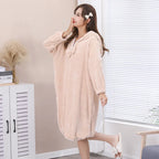 Hooded Coral Fleece Long Robe