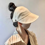Wide Brim Ponytail Sun Hat