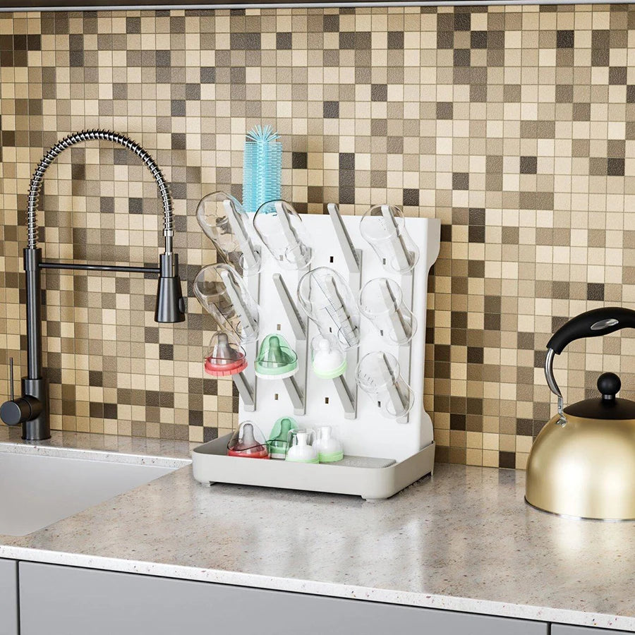 Multi-Layer Bottle Drying Rack with Drip Tray