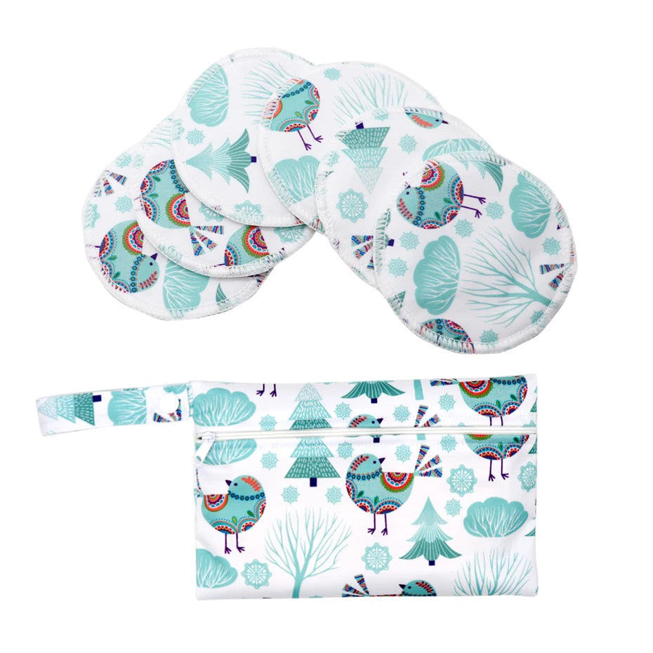 Printed Leakproof Nursing Pads with Wet Bag
