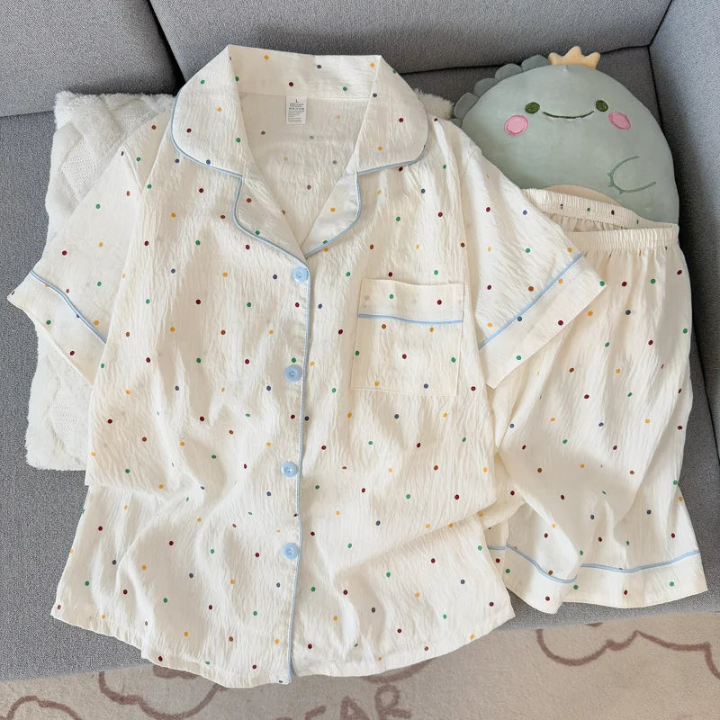 Polka Dot Cotton Short Pajama Set