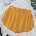 Low-Waist Wide-Leg Maternity Shorts in Yellow – pregnancy shorts