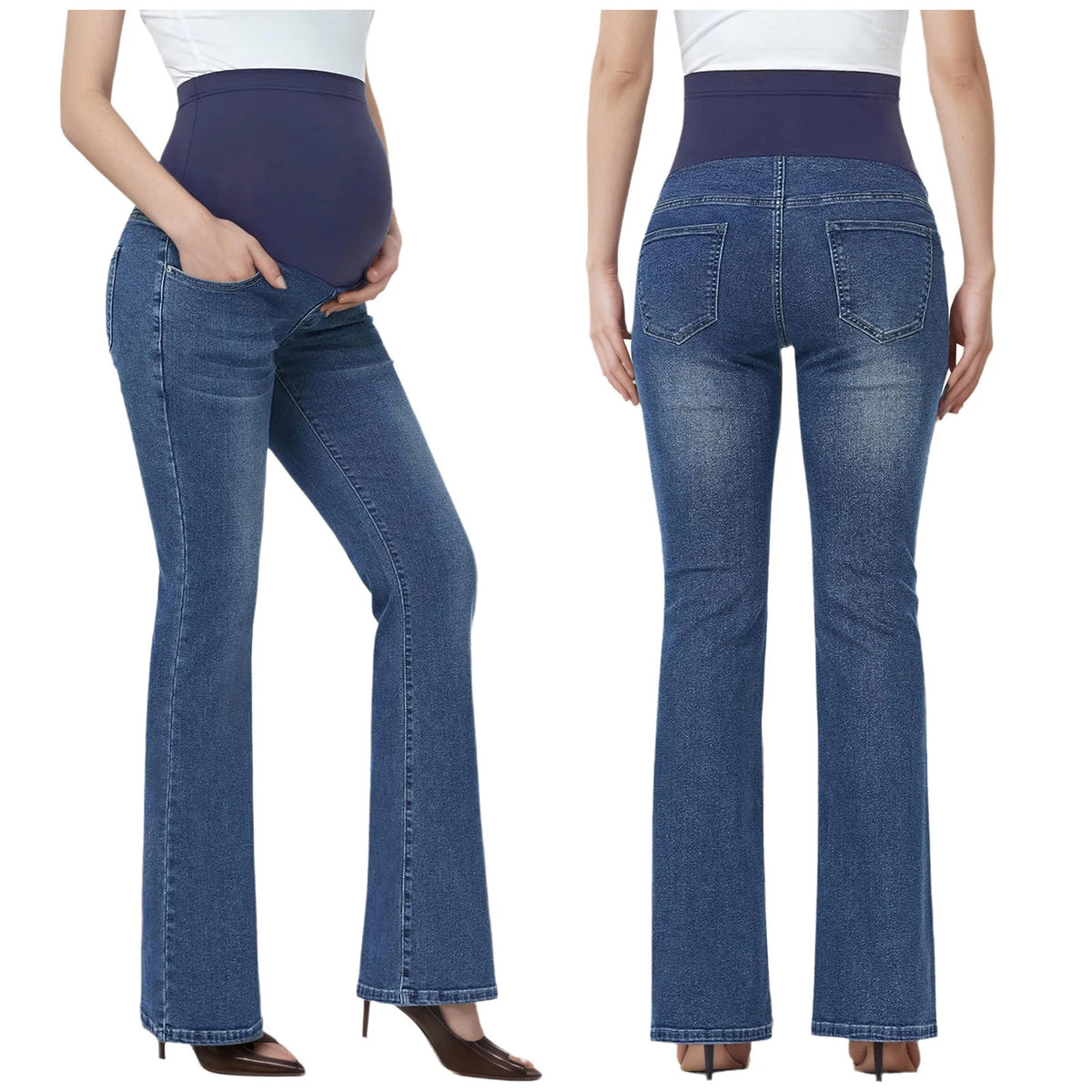 Over-Belly Flared Maternity Jeans