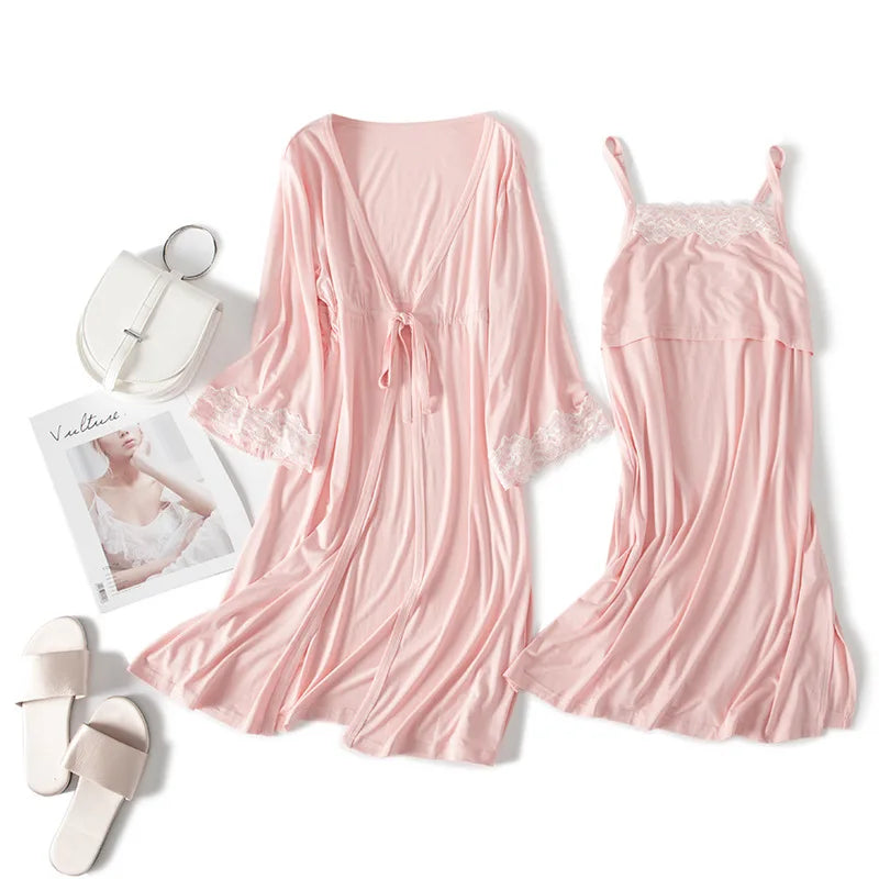 Maternity Nursing Nightgown & Robe Set