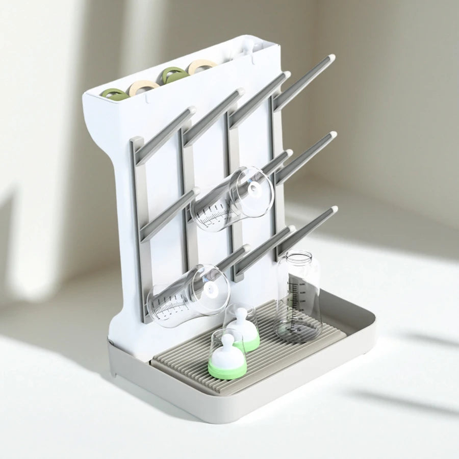 Multi-Layer Bottle Drying Rack with Drip Tray