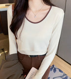 Lace Faux Two-Piece Nursing Top