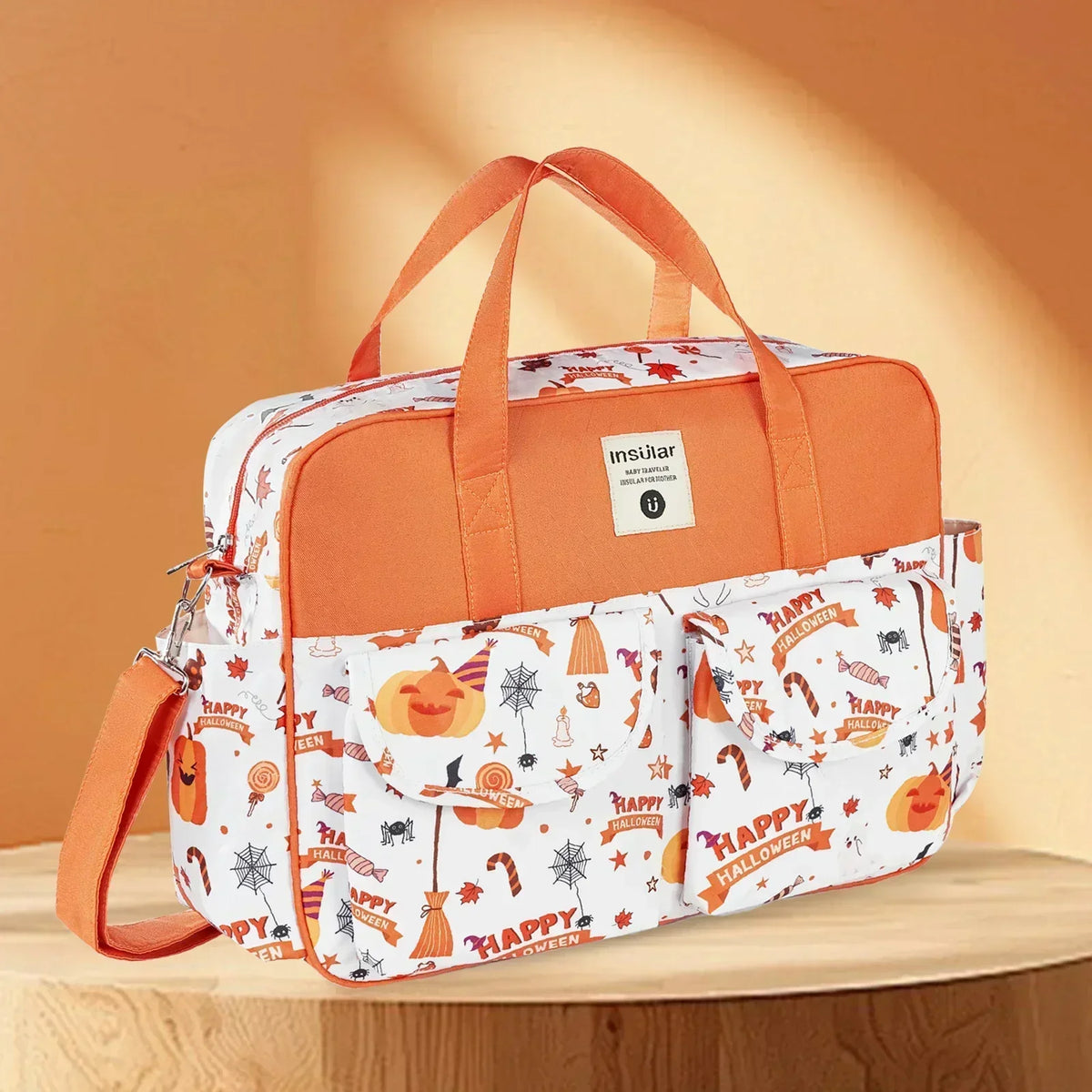 Wide-Opening Crossbody Diaper Messenger Bag