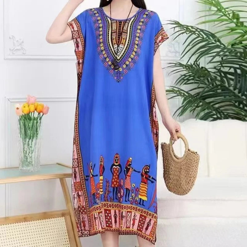 Royal Blue Border Print