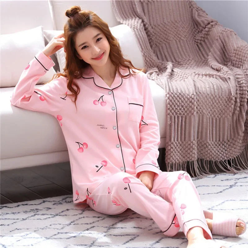 V-Neck Button-Down Pajama Set