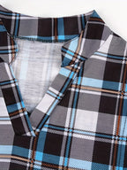 V-Neck Plaid Short-Sleeve Nursing Tee