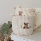 Quilted Bear Embroidered Nursery Caddy Basket – nursery organizer