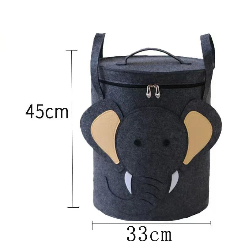 Cartoon Animal Foldable Storage Bin with Lid – kids storage basket