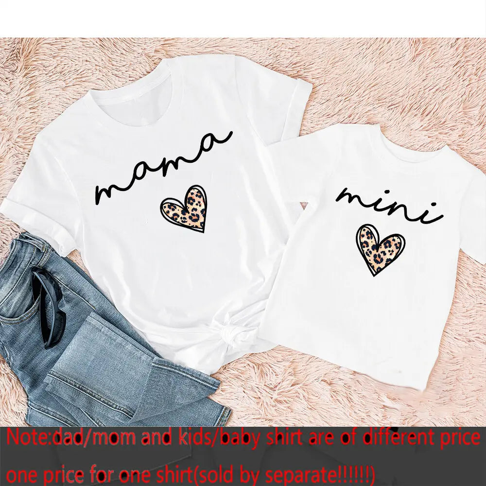 Mama & Mini Leopard Heart Tees