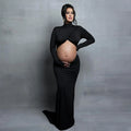 Turtleneck Cut-Out Bump Maternity Photoshoot Gown